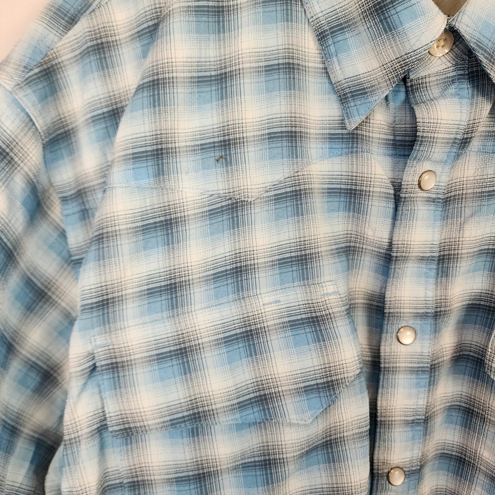 Simms Cor3 Vented Snap‎ Close Short Sleeve Blue Plaid Shirt Men's Size Large - Picture 4 of 6